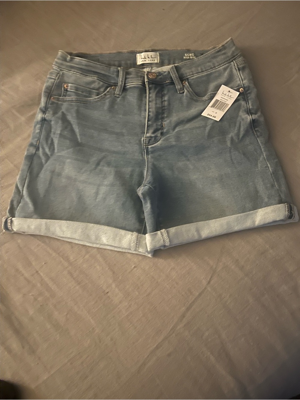 Nicole MillerWomen’s Light Blue Denim Roll-Hem Shorts